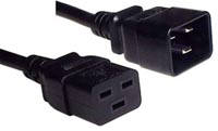 Power Cord C19-C20,  Extension , Black Color , 1.5 Metre Long
