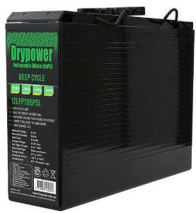 Drypower LiFePO4 12.8V 105Ah Prismatic Cell Front Terminal